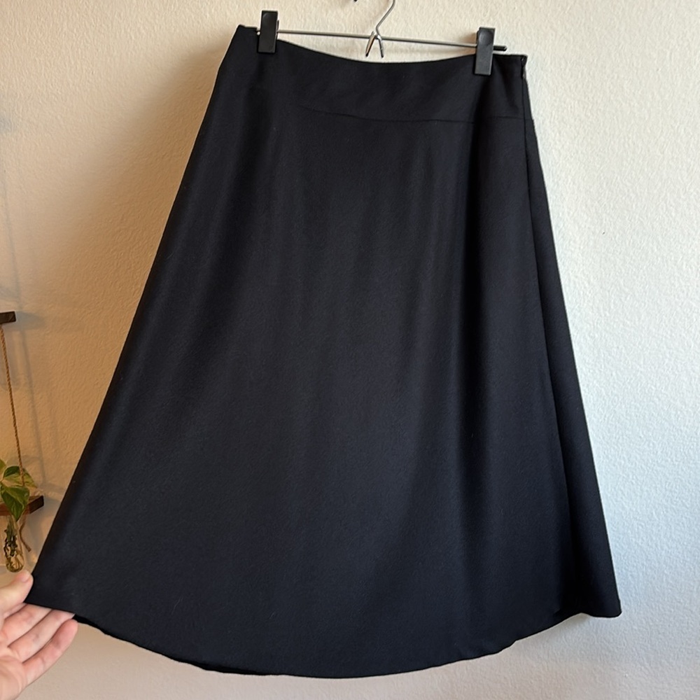 Vintage Pendleton Black 100% Wool Midi Skirt Size 4 Made in USA